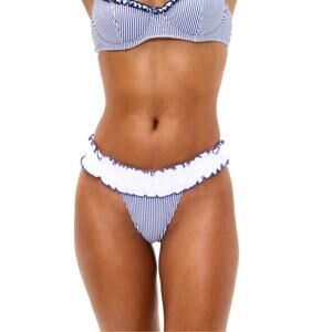 Frankie's Bikinis Blue and White Striped Bikini